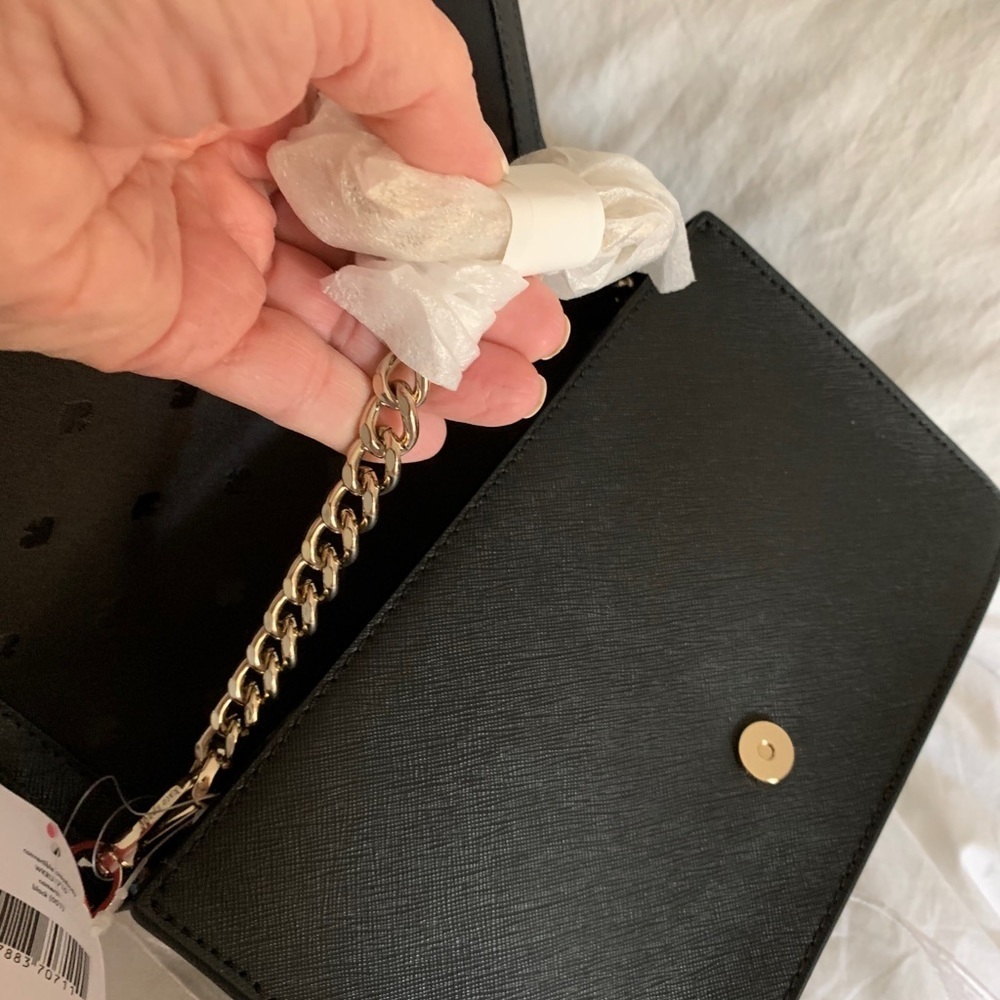 Kate Spade NWT black leather clutch/cross body - Picture 7 of 10